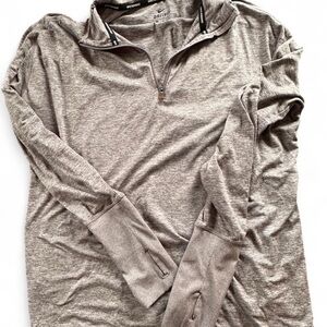 Nike Dri-FIT Gray Running Quarter Zip Long Sleeve Top thumb holes Womens Medium